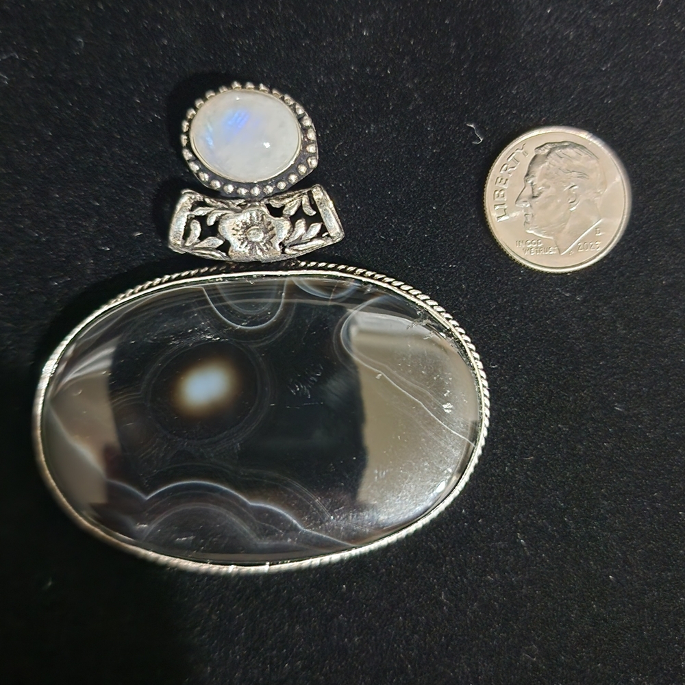 Banded Onyx with Moonstone